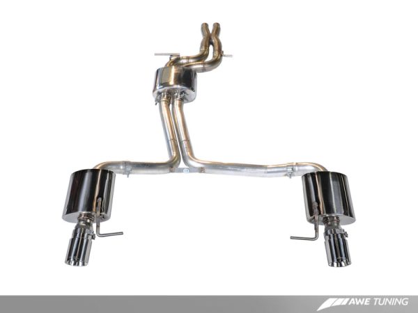 AWE Tuning Audi C7 A7 3.0T Touring Edition Exhaust - Dual Outlet Chrome Silver Tips Discount