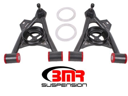 BMR 94-04 Mustang Lower Non-Adj. A-Arms (Poly) w  Tall Ball Joint   Spring Pocket - Black Hammertone Discount