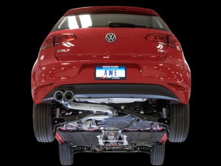 AWE Tuning VW MK7 Golf 1.8T Touring Edition Exhaust w Chrome Silver Tips (90mm) For Sale