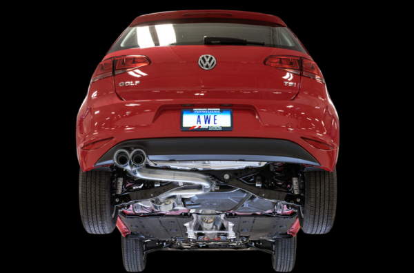 AWE Tuning VW MK7 Golf 1.8T Touring Edition Exhaust w Chrome Silver Tips (90mm) For Sale