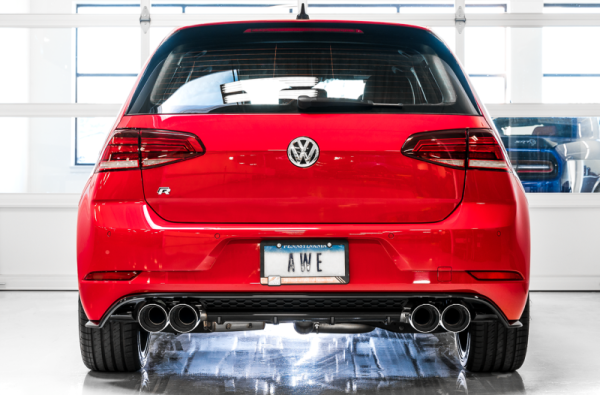 AWE Tuning Volkswagen Golf R MK7.5 SwitchPath Exhaust w Chrome Silver Tips 102mm on Sale