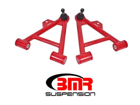 BMR 79-93 Fox Mustang Lower Non-Adj. A-Arms (Coilover Only) w  Tall Ball Joint (Poly) - Red Supply