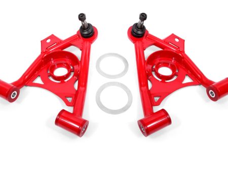 BMR 79-93 Mustang Fox Lower Control A-Arm Front w  Spring Pocket Tall Ball Joint - Red Online now