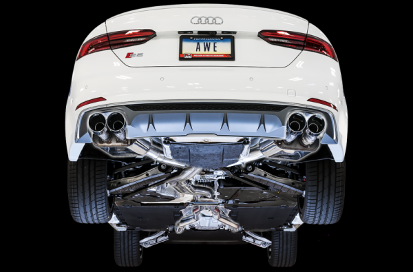 AWE Tuning Audi B9 S5 Coupe SwitchPath Exhaust w  Chrome Silver Tips (102mm) Online Sale