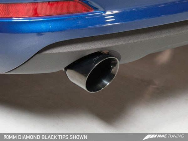 AWE Tuning Audi 8V A3 Touring Edition Exhaust - Dual Outlet Diamond Black 90 mm Tips Online now