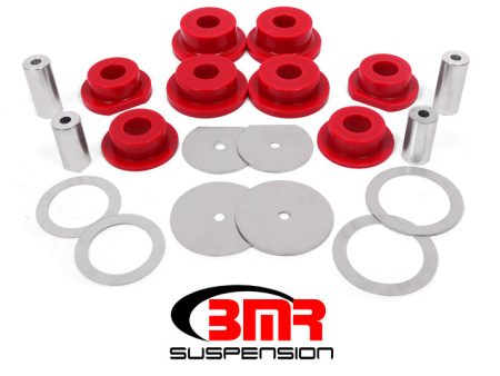 BMR 08-18 Dodge Challenger Rear Cradle Bushing Kit Polyurethane - Red Fashion