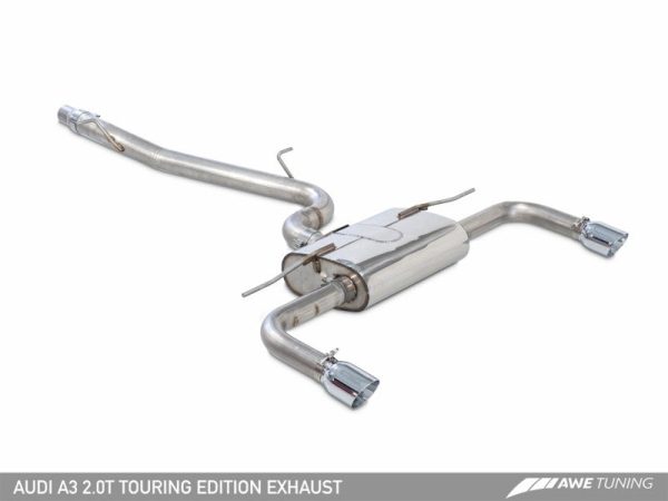 AWE Tuning Audi 8V A3 Touring Edition Exhaust - Dual Outlet Diamond Black 90 mm Tips Online now