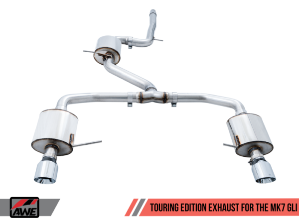 AWE Tuning 18-21 Volkswagen Jetta GLI Mk7 Touring Exhaust - Chrome Silver Tips (Fits High-Flow DP) Cheap