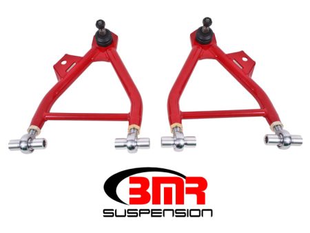 BMR 94-04 Mustang Lower A-Arms (Coilover Only) w  Adj. Rod End and Tall Ball Joint - Red Discount