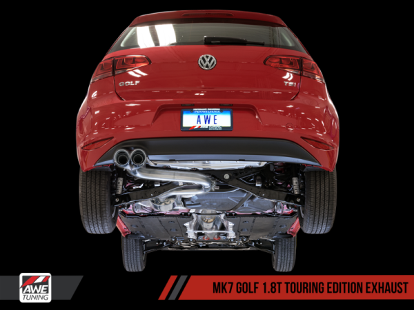 AWE Tuning VW MK7 Golf 1.8T Touring Edition Exhaust w Chrome Silver Tips (90mm) For Sale