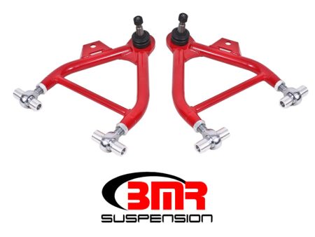 BMR 79-93 Fox Mustang Lower A-Arms (Coilover Only) w  Adj. Rod End and Tall Ball Joint - Red For Discount