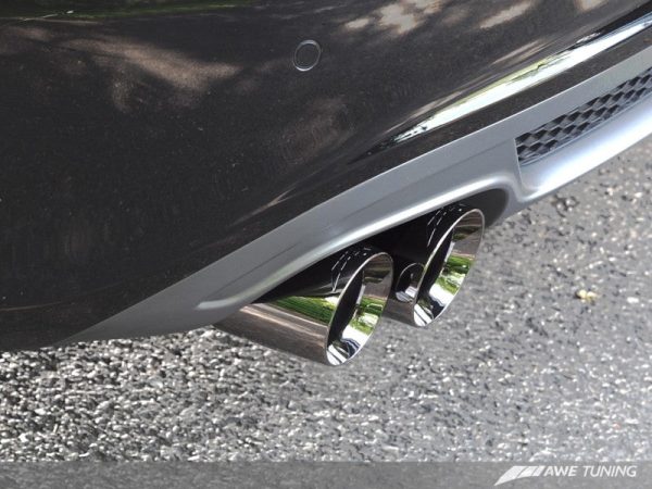 AWE Tuning Audi B8 A4 Touring Edition Exhaust - Single Side Polished Silver Tips For Cheap