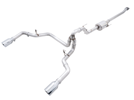 AWE 0FG 21+ Ford F150 Dual Split Rear Exhaust - 5in Chrome Silver Tips Online Hot Sale