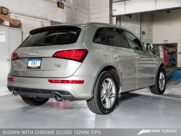 AWE Tuning Audi 8R Q5 3.2L Non-Resonated Exhaust System (Downpipe-Back) - Polished Silver Tips Online