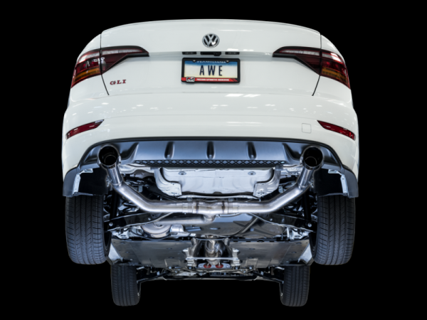 AWE Tuning 18-21 Volkswagen Jetta GLI Mk7 Track Exhaust - Chrome Silver Tips (Fits High-Flow DP) Online now