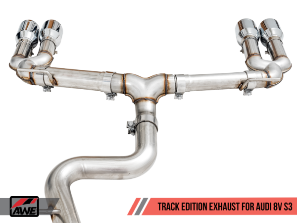 AWE Tuning Audi 8V S3 Track Edition Exhaust w Diamond Black Tips 102mm Online Hot Sale