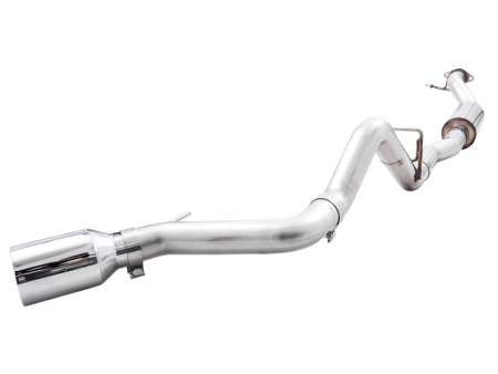 AWE Tuning 2021+ Ford Bronco 0FG Single Rear Exit Exhaust w Chrome Silver Tip & Bash Guard Sale