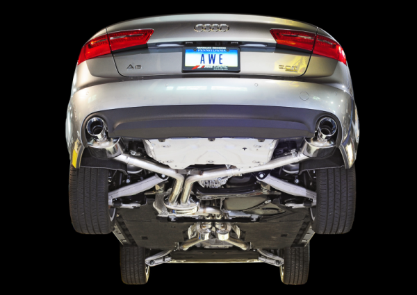 AWE Tuning Audi C7 A6 3.0T Touring Edition Exhaust - Dual Outlet Chrome Silver Tips For Cheap