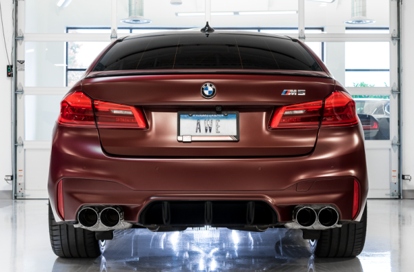 AWE Tuning 18-19 BMW M5 (F90) 4.4T AWD SwitchPath Axle-back Exhaust - Chrome Silver Tips Supply