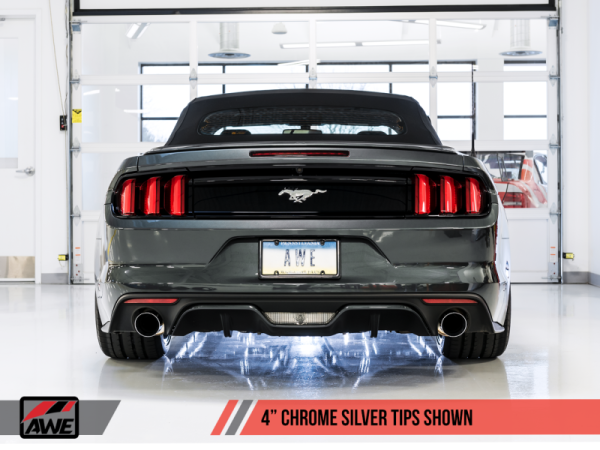 AWE Tuning S550 Mustang EcoBoost Axle-back Exhaust - Touring Edition (Chrome Silver Tips) Sale