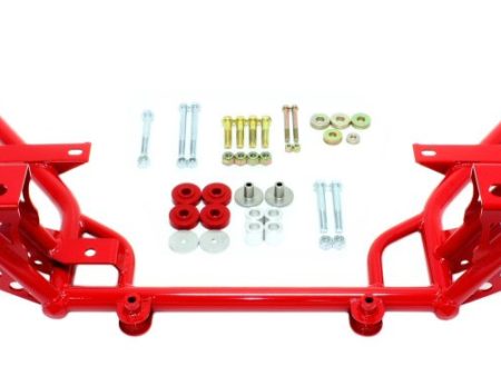 BMR 05-14 S197 Mustang K-Member w  STD. Motor Mounts and STD. Rack Mounts - Red For Sale