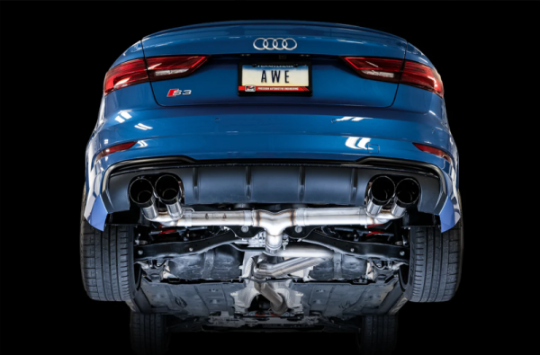 AWE Tuning Audi 8V S3 Track Edition Exhaust w Diamond Black Tips 102mm Online Hot Sale