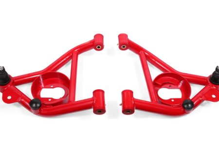 BMR 82-82 3rd Gen F-Body Non-Adj. Lower A-Arms w  Spring Pocket (Polyurethane) - Red Online Hot Sale