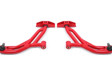 BMR 10-14 Ford Mustang   Shelby GT500 Non-Adj. Lower A-Arms (Poly Delrin) - Red For Discount