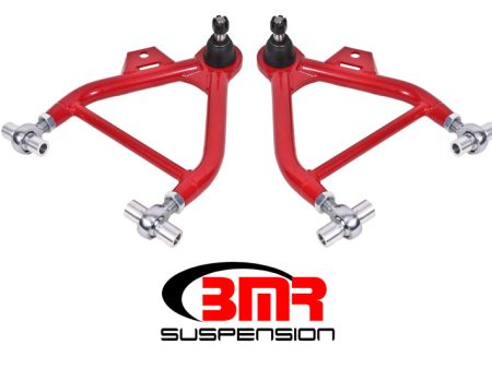 BMR 79-93 Fox Mustang Lower A-Arms (Coilover Only) w  Adj. Rod End and STD. Ball Joint - Red Fashion