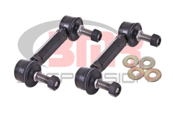 BMR 15-17 S550 Mustang Rear Sway Bar End Link Kit - Black Fashion