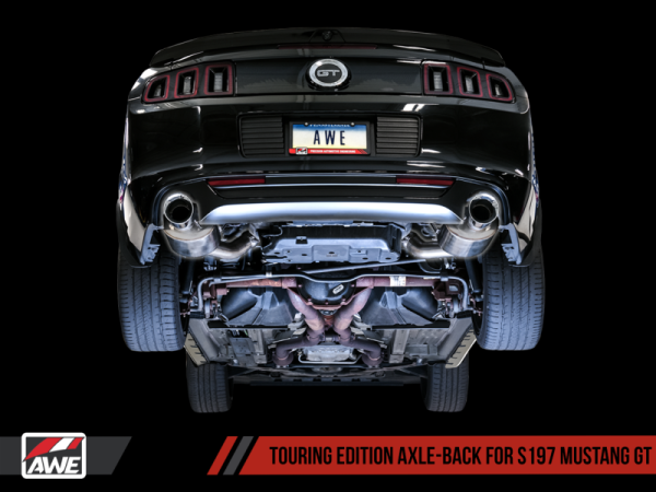 AWE Tuning S197 Mustang GT Axle-back Exhaust - Touring Edition (Chrome Silver Tips) Online now