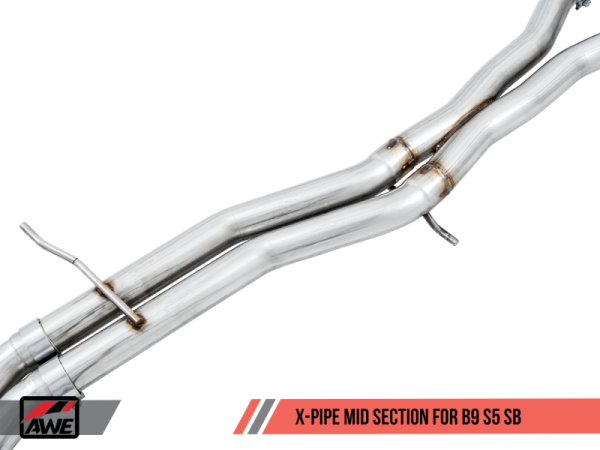 AWE Tuning Audi B9 S5 Sportback SwitchPath Exhaust - Non-Resonated (Silver 102mm Tips) Online Sale