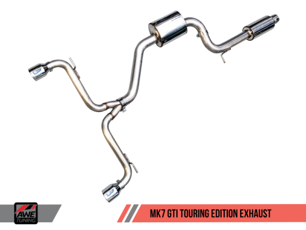 AWE Tuning VW MK7 GTI Touring Edition Exhaust - Chrome Silver Tips Fashion