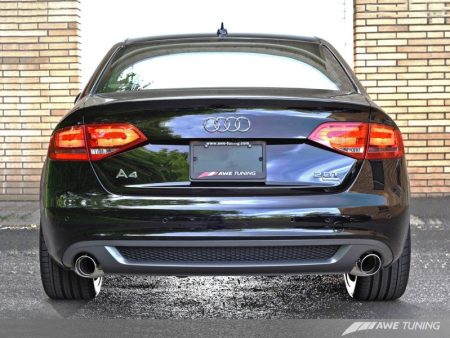 AWE Tuning Audi B8 A4 Touring Edition Exhaust - Dual Outlet Polished Silver Tips on Sale