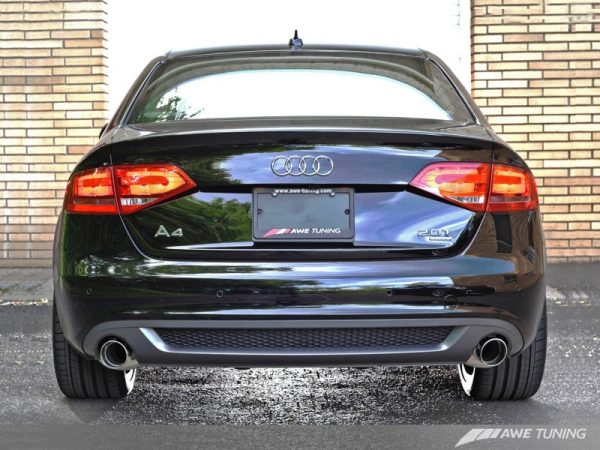 AWE Tuning Audi B8 A4 Touring Edition Exhaust - Dual Outlet Polished Silver Tips on Sale