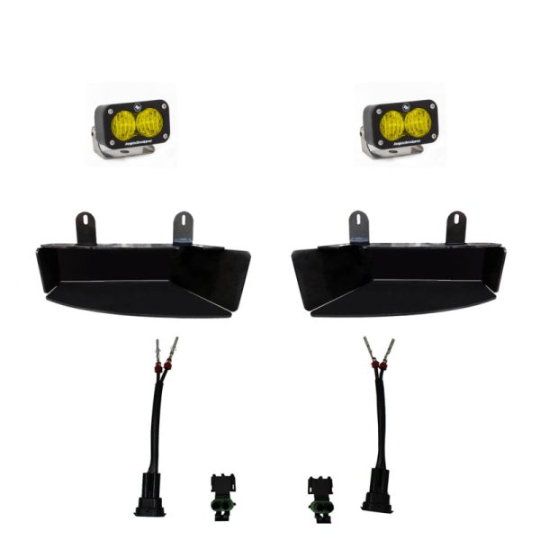 Baja Designs 2019+ Ram 2500 3500 S2 Wide Cornering Fog kit - Amber Hot on Sale