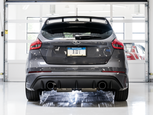 AWE Tuning Ford Focus RS Touring Edition Cat-back Exhaust- Non-Resonated - Chrome Silver Tips Supply