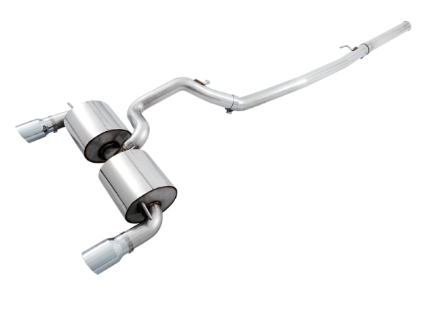 AWE Tuning Ford Focus RS Touring Edition Cat-back Exhaust- Non-Resonated - Chrome Silver Tips Supply