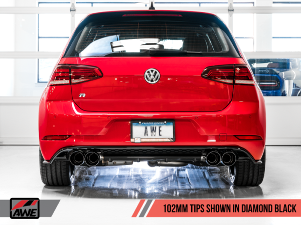 AWE Tuning MK7.5 Golf R Track Edition Exhaust w Diamond Black Tips 102mm Hot on Sale