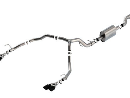 Borla 21-22 Chevrolet Tahoe 6.2L V8 2 4WD 4DR T-304 SS S-Type Cat-Back Exhaust w  Black Chrome Tips For Sale