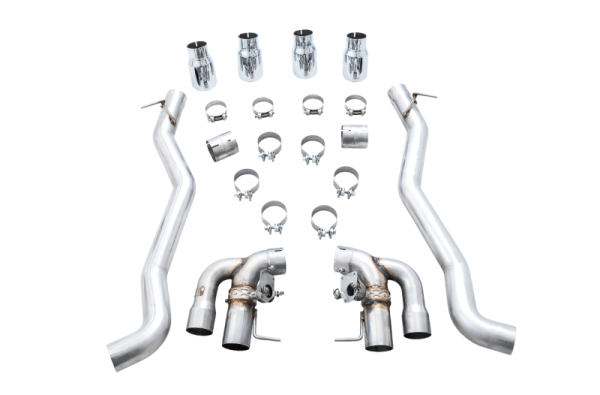 AWE Tuning 18-19 BMW M5 (F90) 4.4T AWD SwitchPath Axle-back Exhaust - Chrome Silver Tips Supply