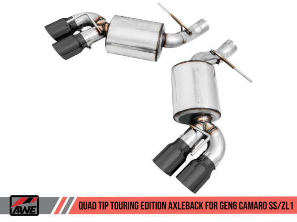 AWE Tuning 16-19 Chevrolet Camaro SS Axle-back Exhaust - Touring Edition (Quad Diamond Black Tips) Sale