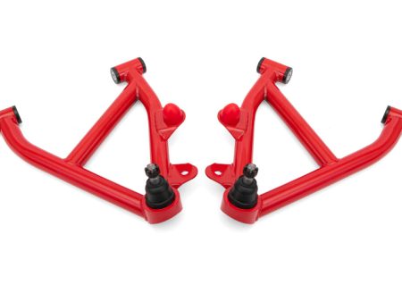 BMR 82-92 GM F-Body A-Arms Lower DOM Non-Adj Delrin Bushings Coilover - Red Hot on Sale