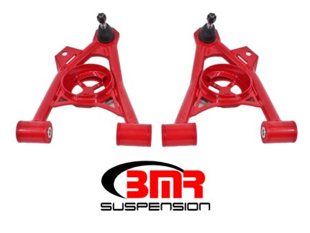 BMR 94-04 Ford Mustang Non-Adj. A-Arms Lower (Poly) w  Spring Pocket - Red Online Hot Sale