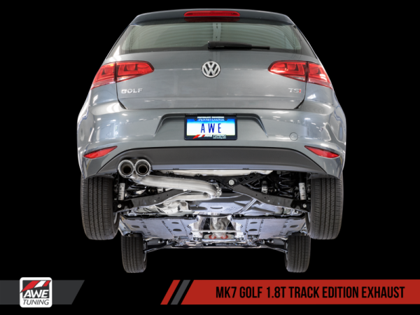 AWE Tuning VW MK7 Golf 1.8T Track Edition Exhaust w Chrome Silver Tips (90mm) Online Hot Sale