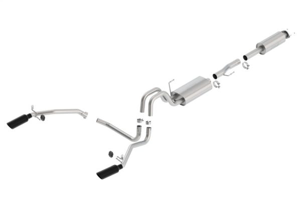 Borla 11-14 Ford F-150 5.0L Stainless Steel S-Type Catback Exhaust - 4in Tips Single Split Rear Exit Online Sale