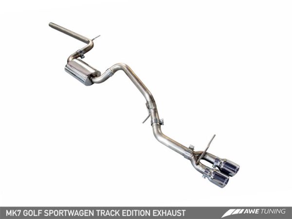 AWE Tuning VW MK7 Golf SportWagen Track Edition Exhaust w Chrome Silver Tips (90mm) Online Sale