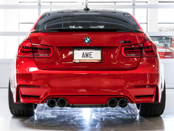 AWE Tuning BMW F8X M3 M4 SwitchPath Catback Exhaust - Chrome Silver Tips Hot on Sale