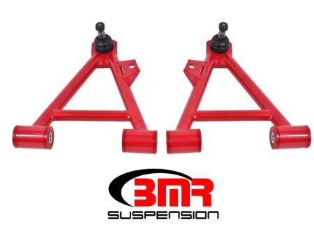 BMR 94-04 Mustang Lower Non-Adj. A-Arms (Coilover Only) w  Tall Ball Joint (Polyurethane) - Red For Sale