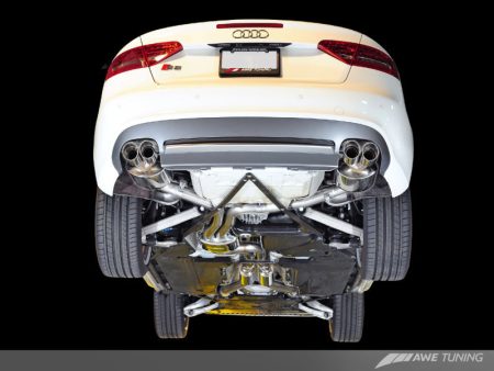 AWE Tuning Audi B8   B8.5 S5 Cabrio Touring Edition Exhaust - Non-Resonated - Chrome Silver Tips Hot on Sale